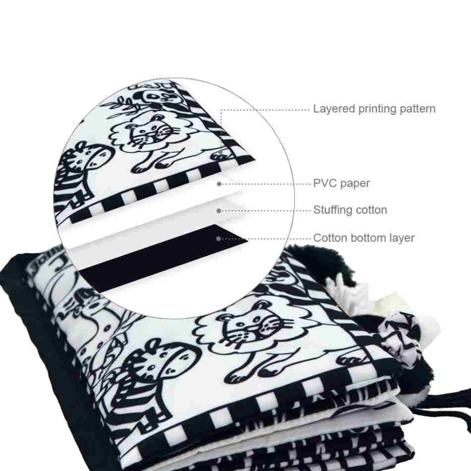 Black and White Soft Cloth Books for Babies Black and White Soft Cloth Books for Babies Toys