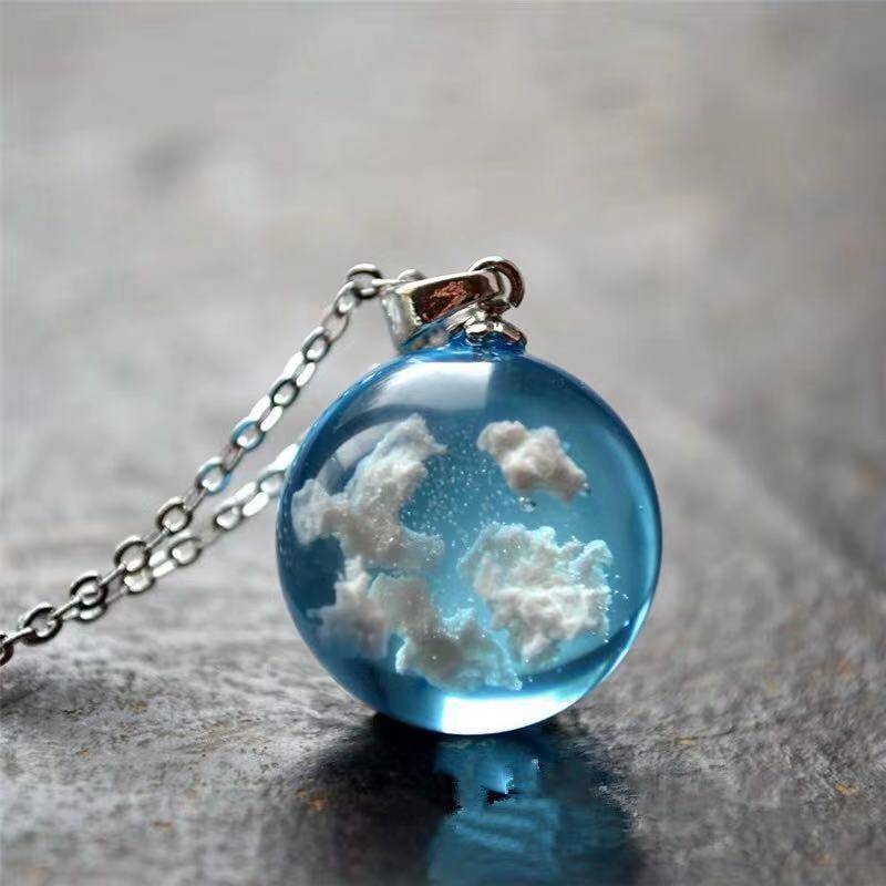 Blue Sky Cloud Resin Necklace Blue Sky Cloud Resin Necklace Accessories