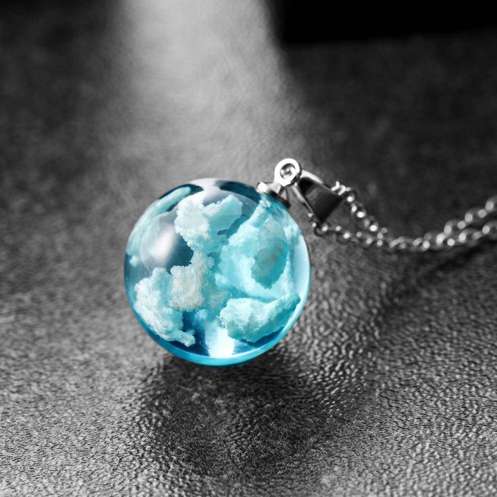 Blue Sky Cloud Resin Necklace Blue Sky Cloud Resin Necklace Accessories