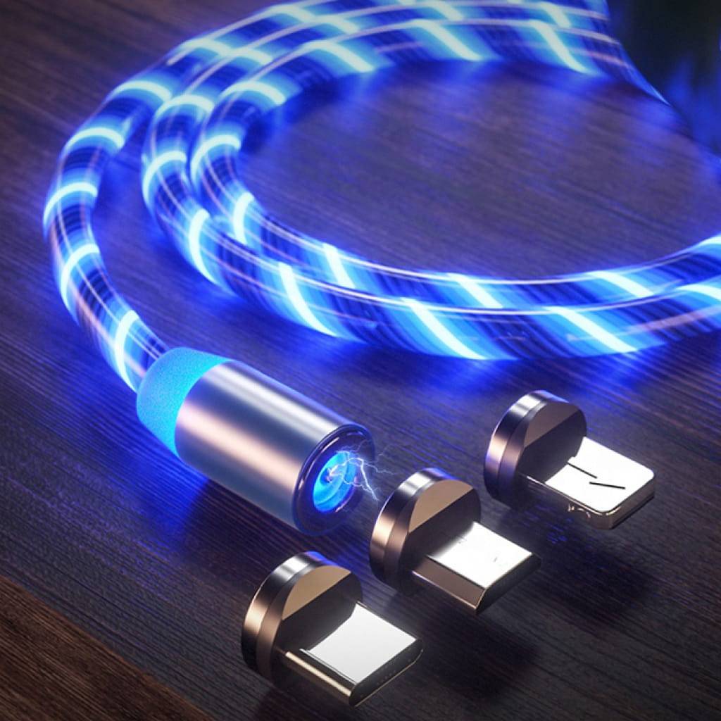 Blue LED 3-in-1 USB Charging Cord Blue LED 3-in-1 USB Charging Cord