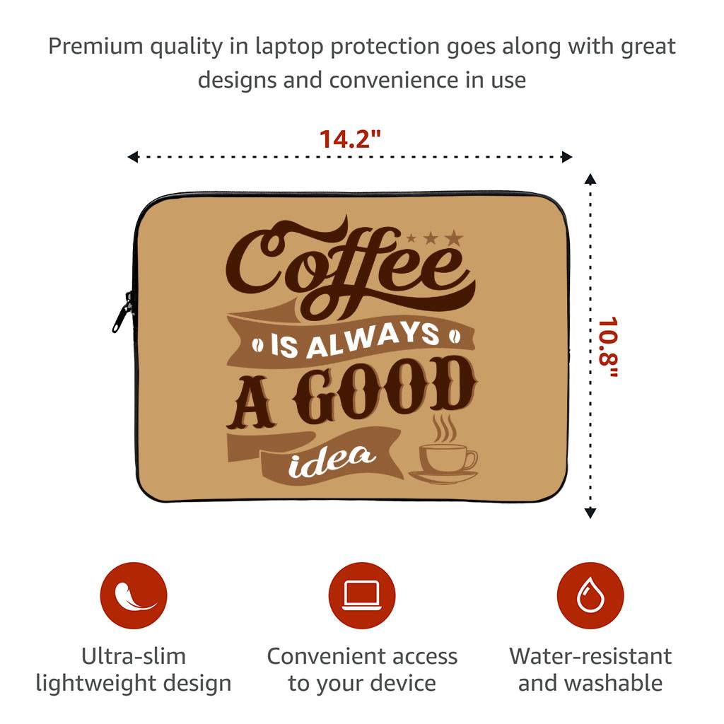 Coffee MacBook Air 14″ Sleeve – Creative Laptop Sleeve – Themed MacBook Sleeve Coffee MacBook Air 14