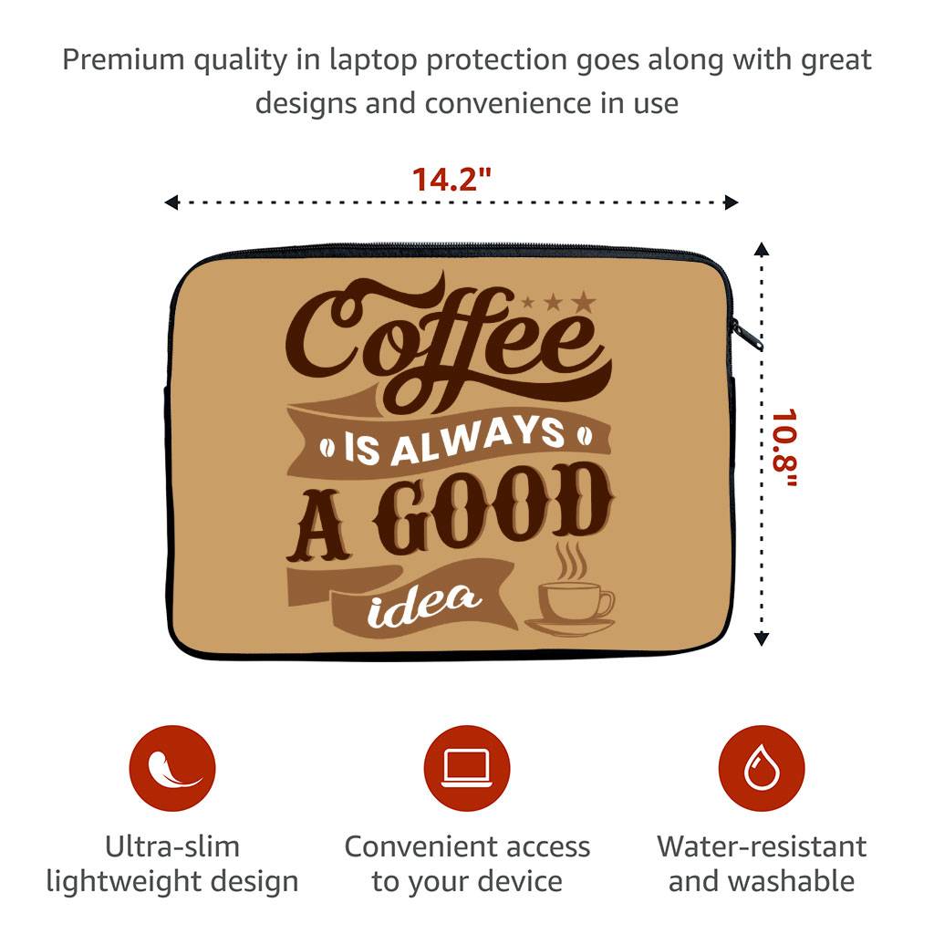 Coffee MacBook Pro 14″ Sleeve – Creative Laptop Sleeve – Themed MacBook Sleeve Coffee MacBook Pro 14