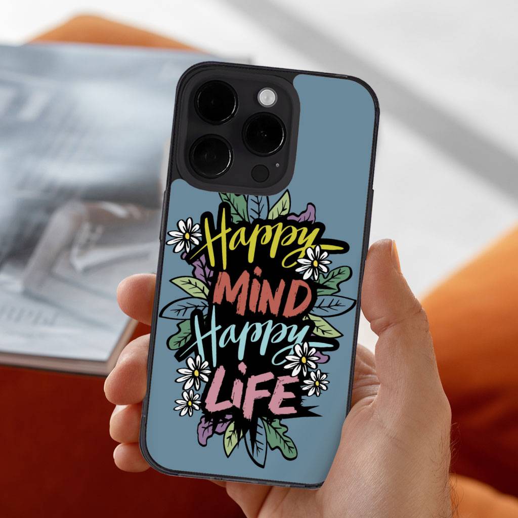Happy Mind Happy Life iPhone 14 Pro Max Case – Inspirational Phone Case for iPhone 14 Pro Max – Cute iPhone 14 Pro Max Case Happy Mind Happy Life iPhone 14 Pro Max Case - Inspirational Phone Case for iPhone 14 Pro Max - Cute iPhone 14 Pro Max Case