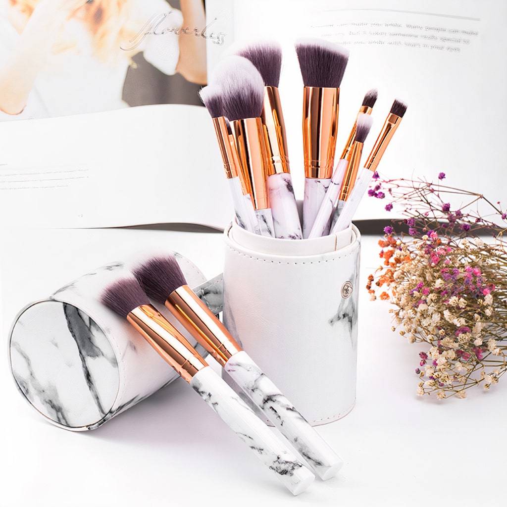 White Marble Makeup Brush Set White Marble Makeup Brush Set