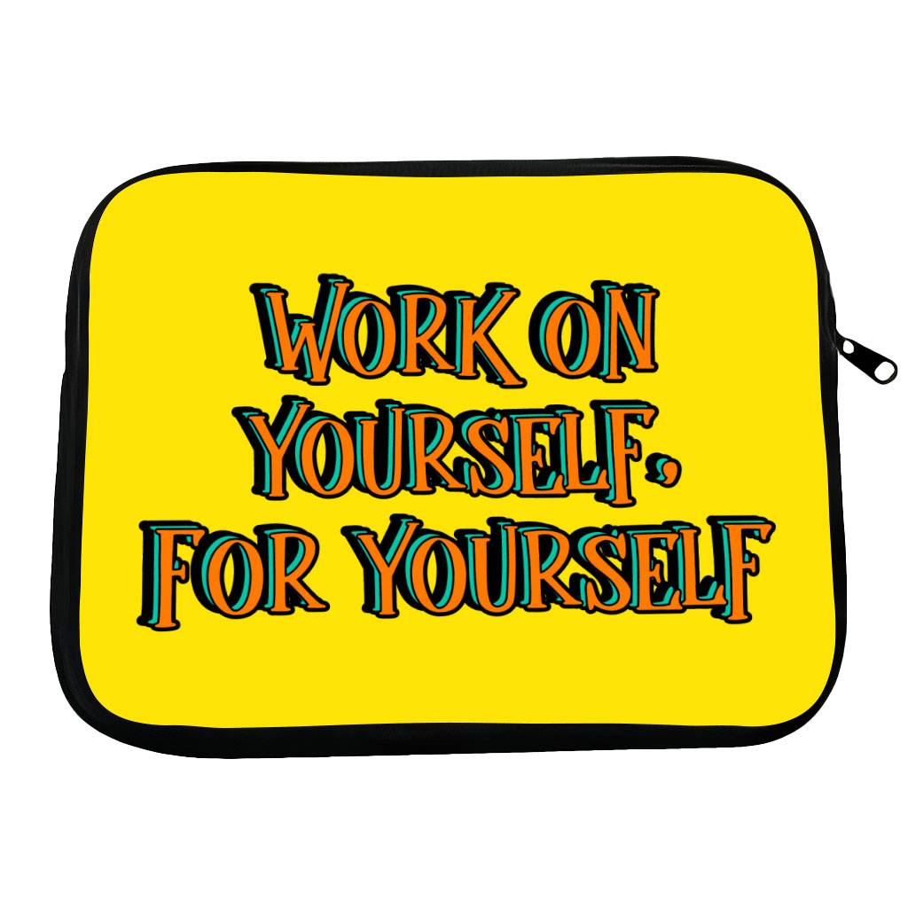 Work on Yourself HP 16″ Sleeve – Cool Laptop Sleeve – Quote Laptop Sleeve with Zipper Work on Yourself HP 16