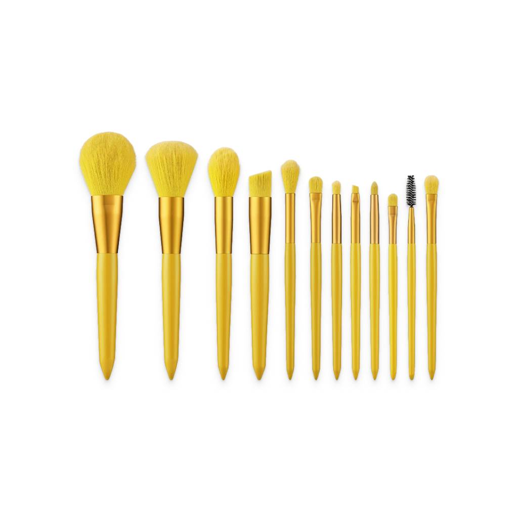 Yellow Makeup Brush Set 12pcs Yellow Makeup Brush Set 12pcs
